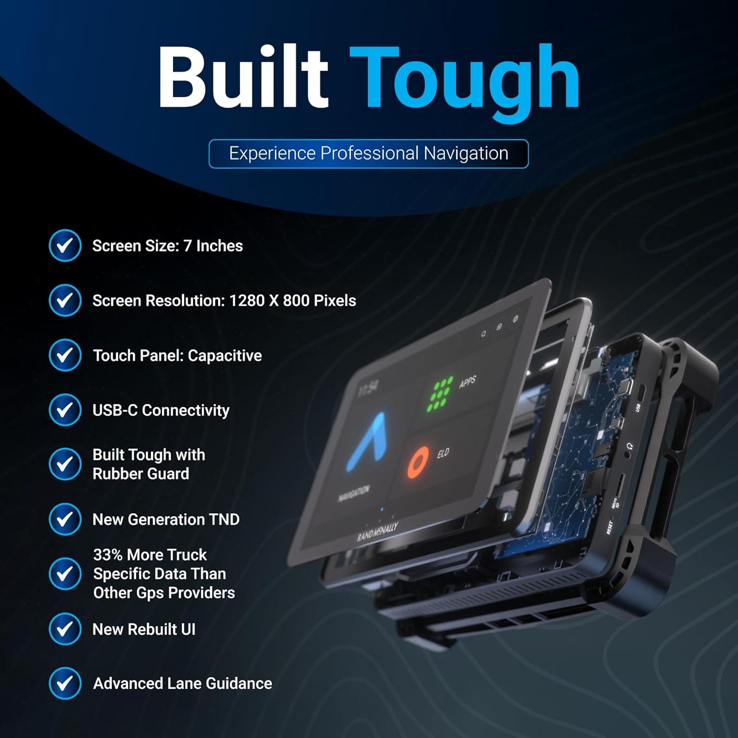 Rand McNally RANDTAB7 7-inch GPS Truck Navigator with Industry's Best Custom Trucking Routes