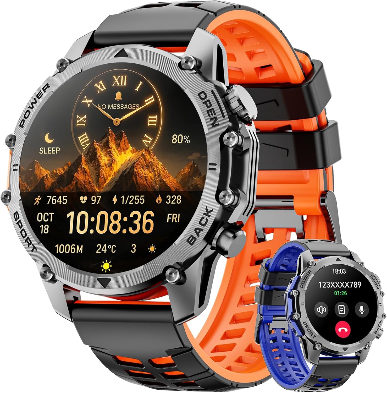 Smart Watch (Call/Notification),1.52'' Military Smart Watches for Men