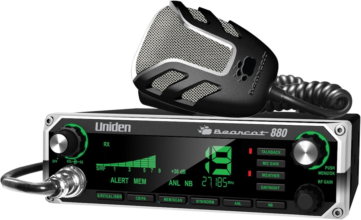 Uniden BEARCAT 880 CB Radio with 40 Channels and Large Easy-to-Read 7-Color LCD Display with Backlighting