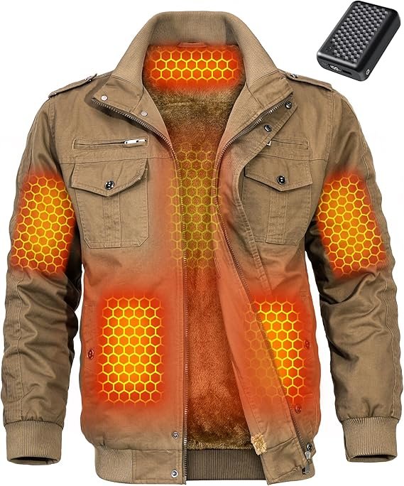 Wulcea Graphene Heated Jacket for Men 12V Fast Charge 18400mAh Large Capacity