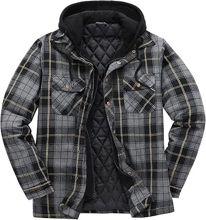 ZENTHACE Shirt Jacket with Quilted Lined, Zipper & Snap, ready for Amazon, your site, or Pinterest