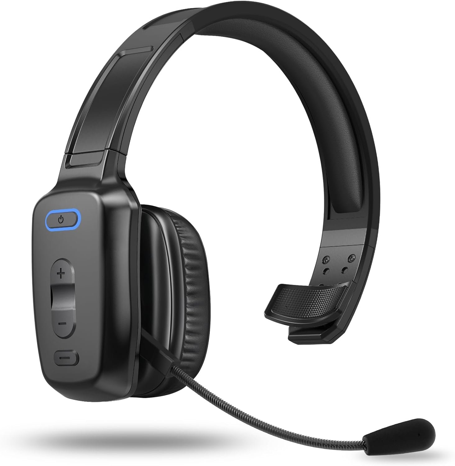 Leayu Bluetooth Headset, 60hrs Noise Canceling V5.2 Over Head Headphones, Single Ear Trucker Wireless Headset