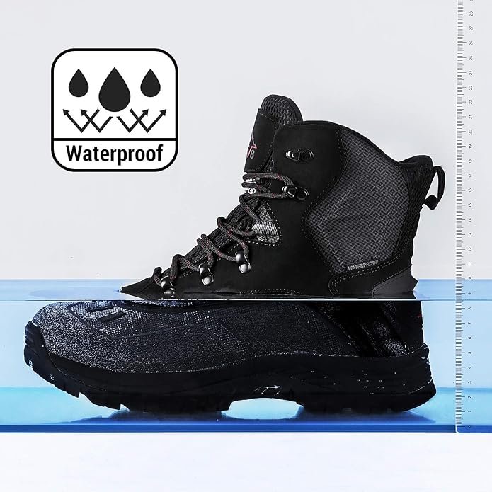 NORTIV 8 Men's Insulated Waterproof Construction Hiking Winter Snow Boots