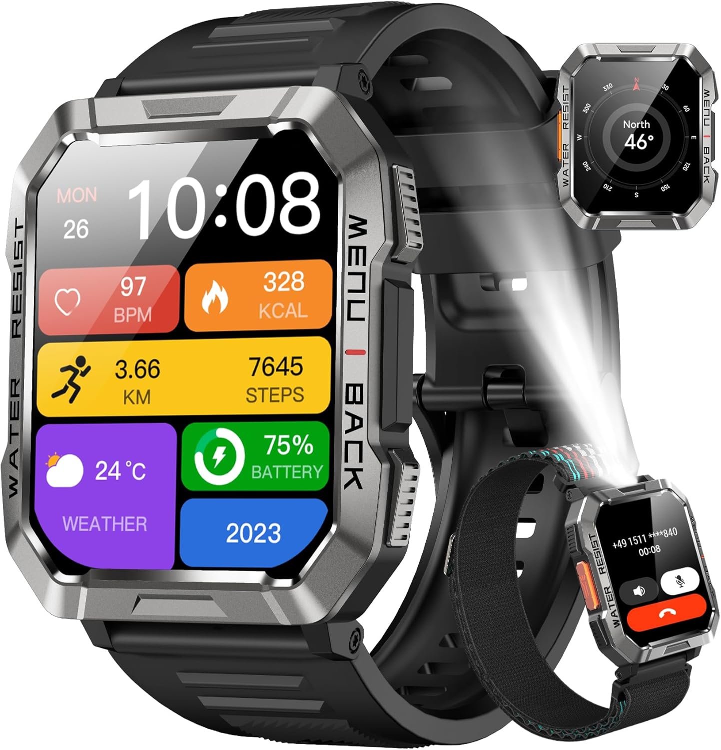 Fancy Functional Blackview Smart Watch for Men — Answer/Make Calls, Fitness Tracker, 1.39″ Display