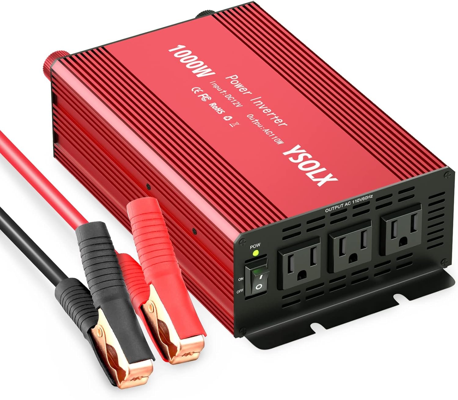 YSOLX 1000W Power Inverter 12V to 110V — Reliable Power for Trucks, RVs, Camping & Emergency Use