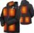 ARRIS Men`s Heated Jacket, Electric Heating Coat with Battery and Detachable Hood – Waterproof, 8 Heating Areas
